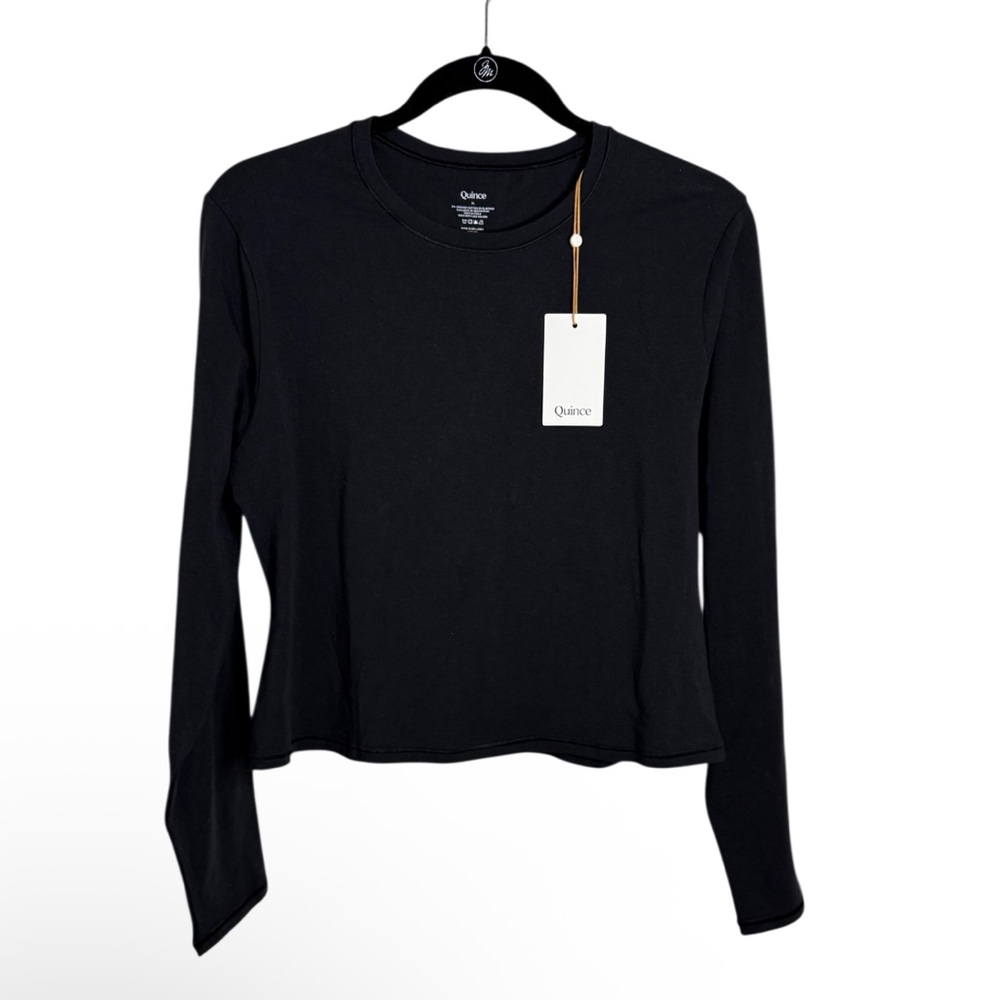 Quince Black Long-Sleeve Crewneck Tee